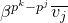 beta Superscript p Super Superscript k Superscript minus p Super Superscript j Baseline v Subscript j Baseline overbar