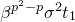 beta Superscript p squared minus p Baseline sigma squared t 1