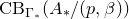 upper C upper B Subscript normal upper Gamma Sub Subscript asterisk Baseline left parenthesis upper A Subscript asterisk Baseline divided by left parenthesis p comma beta right parenthesis right parenthesis