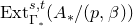 upper E x t Subscript normal upper Gamma Sub Subscript asterisk Superscript s comma t Baseline left parenthesis upper A Subscript asterisk Baseline divided by left parenthesis p comma beta right parenthesis right parenthesis