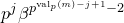 p Superscript j Baseline beta Superscript p Super Superscript v a l Super Super Subscript p Super Superscript left parenthesis m right parenthesis minus j plus 1 Superscript minus 2