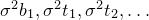 sigma squared b 1 comma sigma squared t 1 comma sigma squared t 2 comma ellipsis