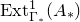 upper E x t Subscript normal upper Gamma Sub Subscript asterisk Superscript 1 Baseline left parenthesis upper A Subscript asterisk Baseline right parenthesis