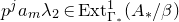 p Superscript j Baseline a Subscript m Baseline lamda 2 element of upper E x t Subscript normal upper Gamma Sub Subscript asterisk Superscript 1 Baseline left parenthesis upper A Subscript asterisk Baseline divided by beta right parenthesis