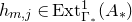 h Subscript m comma j Baseline element of upper E x t Subscript normal upper Gamma Sub Subscript asterisk Superscript 1 Baseline left parenthesis upper A Subscript asterisk Baseline right parenthesis