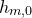 h Subscript m comma 0