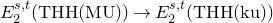 upper E 2 Superscript s comma t Baseline left parenthesis upper T upper H upper H left parenthesis normal upper M normal upper U right parenthesis right parenthesis right arrow upper E 2 Superscript s comma t Baseline left parenthesis upper T upper H upper H left parenthesis normal k normal u right parenthesis right parenthesis