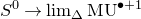 upper S Superscript 0 Baseline right arrow limit Underscript normal upper Delta Endscripts normal upper M normal upper U Superscript bullet plus 1