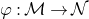 phi colon script upper M right arrow script upper N