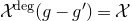 script upper X Superscript normal d normal e normal g Baseline left parenthesis g minus g Superscript prime Baseline right parenthesis equals script upper X