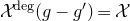 script upper X Superscript normal d normal e normal g Baseline left parenthesis g minus g Superscript prime Baseline right parenthesis equals script upper X