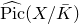 ModifyingAbove normal upper P normal i normal c With caret left parenthesis upper X divided by upper K overbar right parenthesis