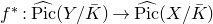 f Superscript asterisk Baseline colon ModifyingAbove normal upper P normal i normal c With caret left parenthesis upper Y divided by upper K overbar right parenthesis right arrow ModifyingAbove normal upper P normal i normal c With caret left parenthesis upper X divided by upper K overbar right parenthesis