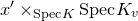 x prime times Subscript normal upper S normal p normal e normal c upper K Baseline normal upper S normal p normal e normal c upper K Subscript v