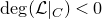 degree left parenthesis script upper L vertical bar Subscript upper C Baseline right parenthesis less than 0
