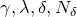 gamma comma lamda comma delta comma upper N Subscript delta Baseline