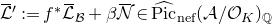 script upper L overbar prime colon equals f Superscript asterisk Baseline script upper L overbar Subscript script upper B plus beta script upper N overbar element of ModifyingAbove normal upper P normal i normal c With caret Subscript normal n normal e normal f Baseline left parenthesis script upper A divided by script upper O Subscript upper K Baseline right parenthesis Subscript double struck upper Q