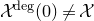 script upper X Superscript normal d normal e normal g Baseline left parenthesis 0 right parenthesis not equals script upper X