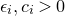 epsilon Subscript i Baseline comma c Subscript i Baseline greater than 0