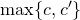 max left brace c comma c Superscript prime Baseline right brace