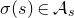 sigma left parenthesis s right parenthesis element of script upper A Subscript s