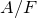 upper A divided by upper F
