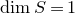 dimension upper S equals 1