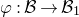 phi colon script upper B right arrow script upper B 1