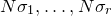 upper N sigma 1 comma ellipsis comma upper N sigma Subscript r Baseline