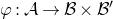 phi colon script upper A right arrow script upper B times script upper B prime