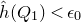 ModifyingAbove h With caret left parenthesis upper Q 1 right parenthesis less than epsilon 0