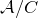 script upper A divided by upper C