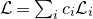 script upper L equals sigma summation Underscript i Endscripts c Subscript i Baseline script upper L Subscript i