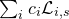 sigma summation Underscript i Endscripts c Subscript i Baseline script upper L Subscript i comma s