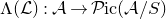 normal upper Lamda left parenthesis script upper L right parenthesis colon script upper A right arrow script upper P normal i normal c left parenthesis script upper A divided by upper S right parenthesis
