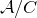 script upper A divided by upper C