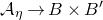script upper A Subscript eta Baseline right arrow upper B times upper B prime