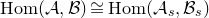normal upper H normal o normal m left parenthesis script upper A comma script upper B right parenthesis approximately equals normal upper H normal o normal m left parenthesis script upper A Subscript s Baseline comma script upper B Subscript s Baseline right parenthesis