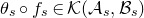 theta Subscript s Baseline ring f Subscript s element of script upper K left parenthesis script upper A Subscript s Baseline comma script upper B Subscript s Baseline right parenthesis