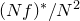 left parenthesis upper N f right parenthesis Superscript asterisk Baseline divided by upper N squared