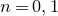 n equals 0 comma 1