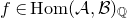f element of normal upper H normal o normal m left parenthesis script upper A comma script upper B right parenthesis Subscript double struck upper Q