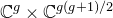 double struck upper C Superscript g Baseline times double struck upper C Superscript g left parenthesis g plus 1 right parenthesis divided by 2