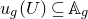 u Subscript g Baseline left parenthesis upper U right parenthesis subset of or equal to double struck upper A Subscript g