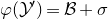 phi left parenthesis script upper Y Superscript prime Baseline right parenthesis equals script upper B plus sigma