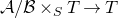 script upper A divided by script upper B times Subscript upper S Baseline upper T right arrow upper T