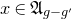 x element of German upper A Subscript g minus g prime