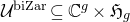 script upper U Superscript normal b normal i normal upper Z normal a normal r Baseline subset of or equal to double struck upper C Superscript g Baseline times German upper H Subscript g