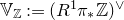 double struck upper V Subscript double struck upper Z Baseline colon equals left parenthesis upper R Superscript 1 Baseline pi Subscript asterisk Baseline double struck upper Z right parenthesis Superscript or