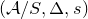 left parenthesis script upper A divided by upper S comma normal upper Delta comma s right parenthesis